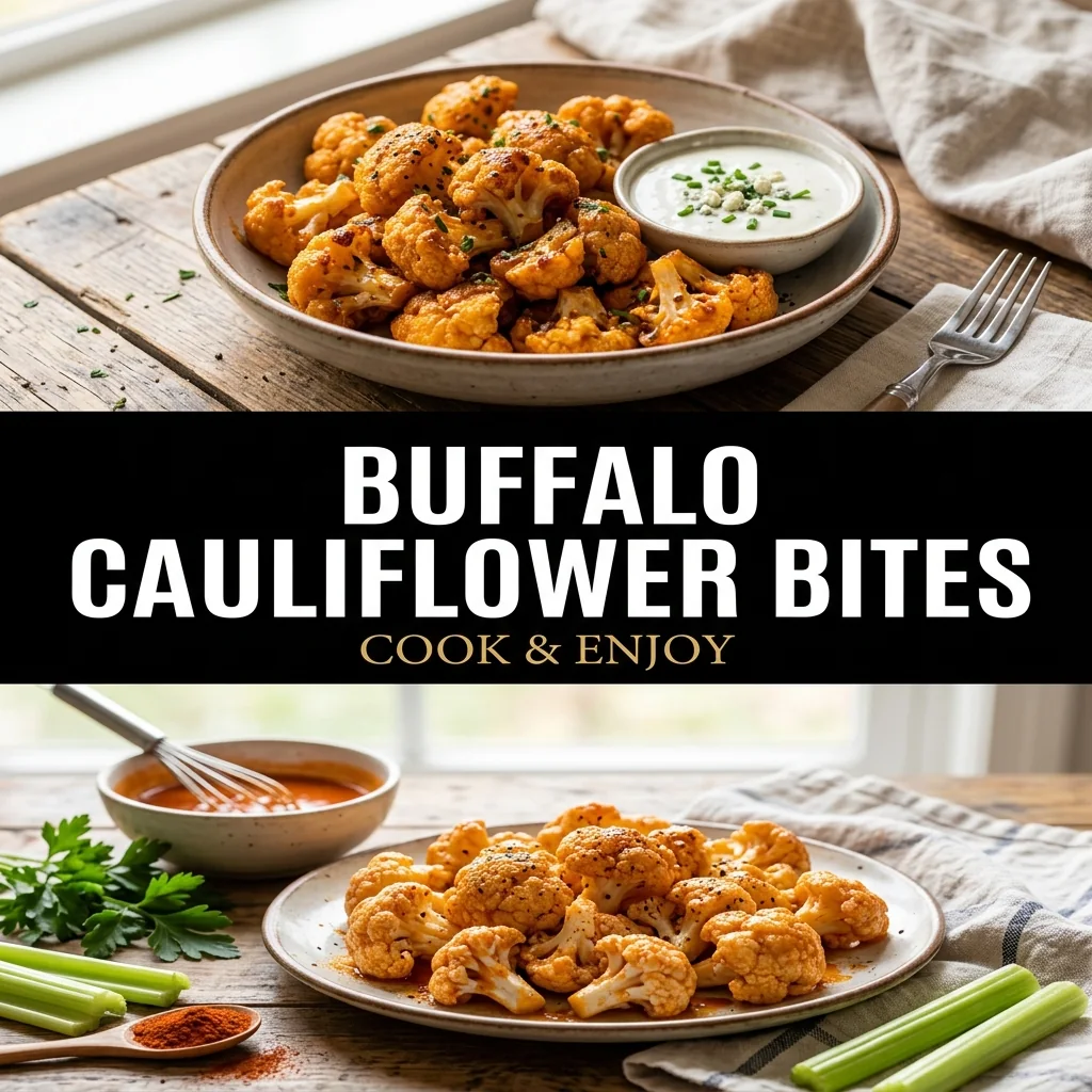 Buffalo Cauliflower Bites recipe poster