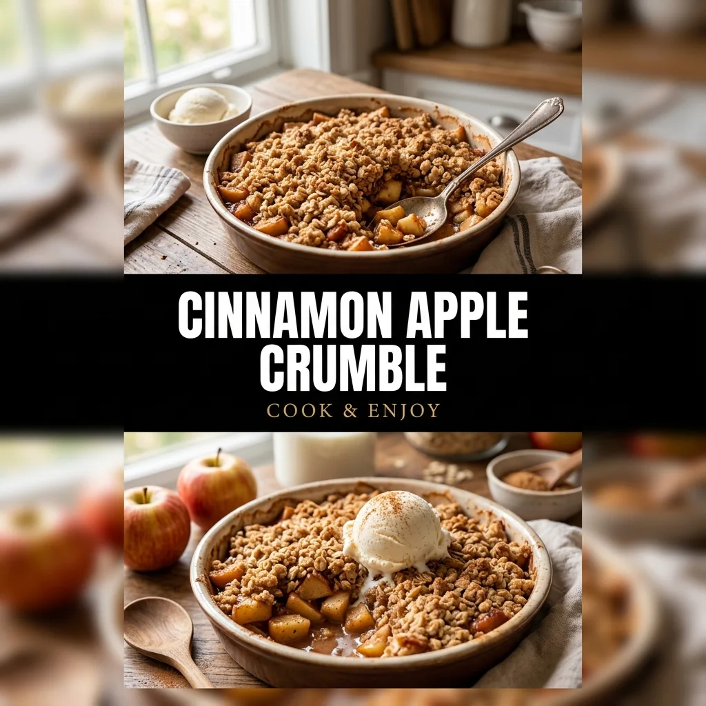 Cinnamon Apple Crumble recipe poster