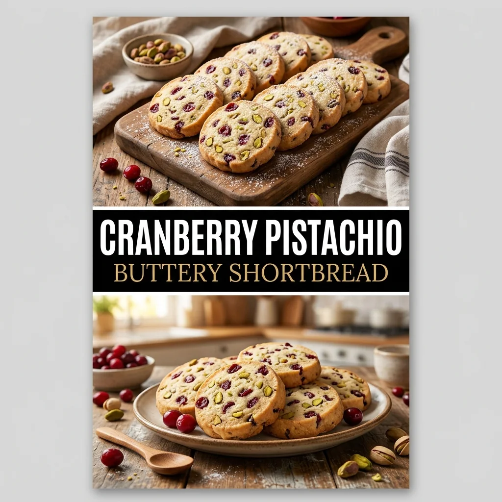 Cranberry Pistachio Shortbread recipe poster