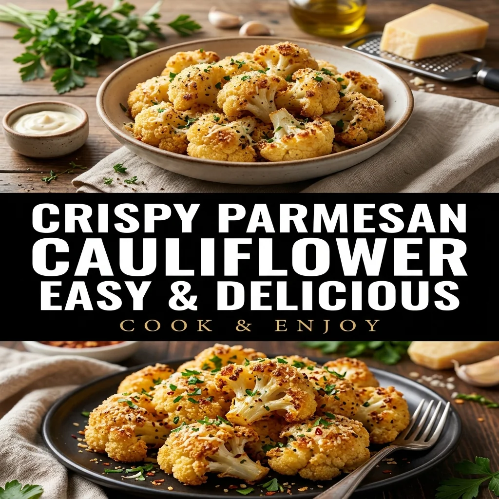 Crispy Parmesan Cauliflower recipe poster