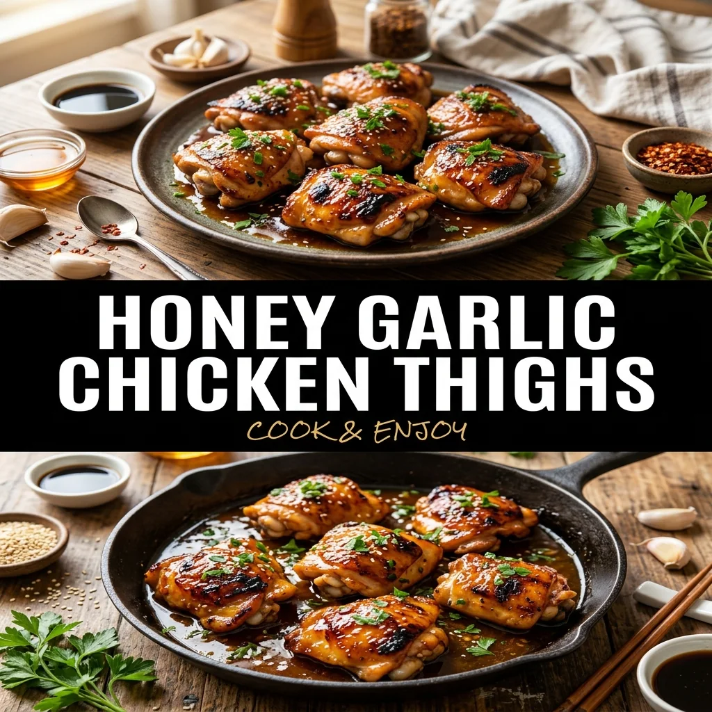 Honey Garlic Chicken Thighs recipe poster
