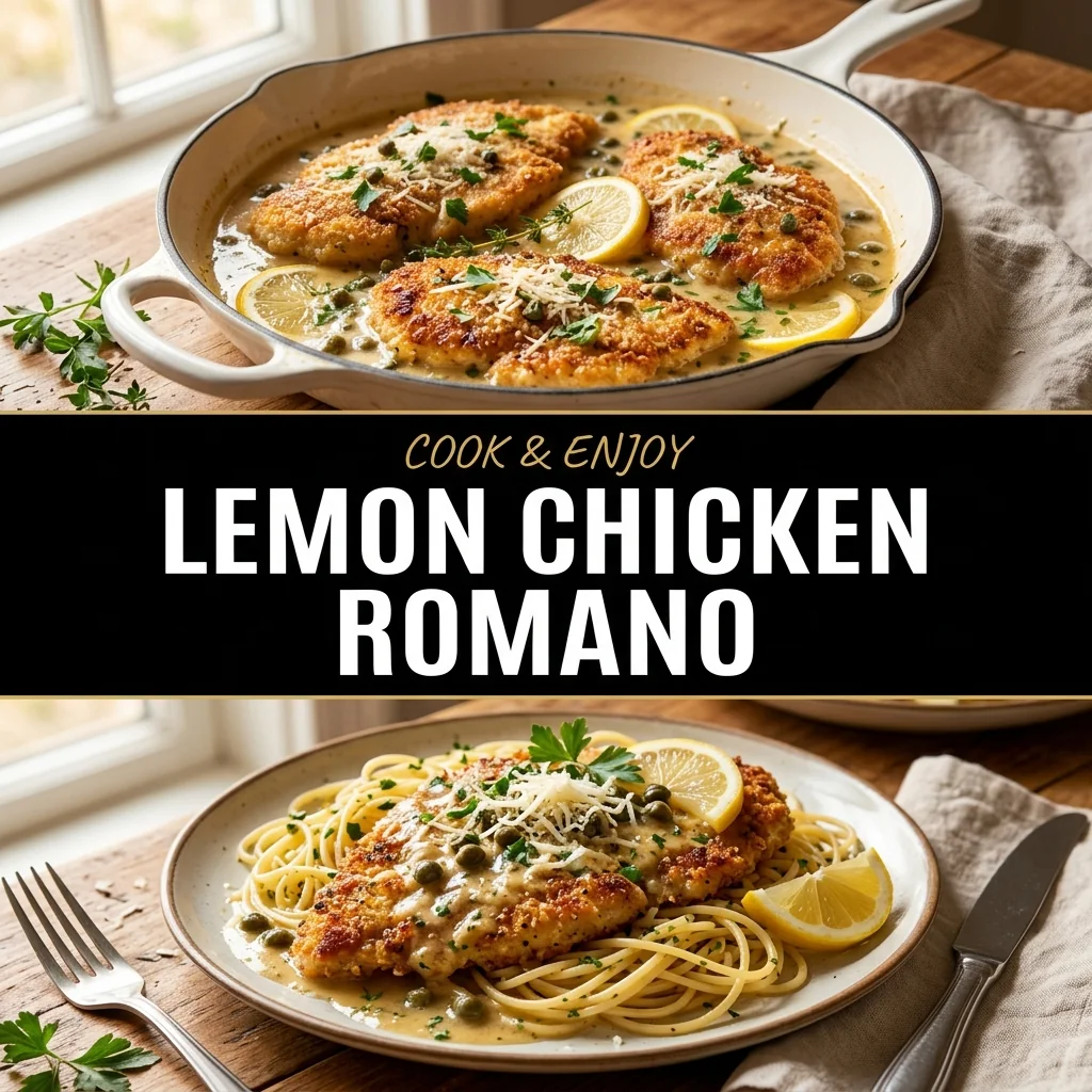 Lemon Chicken Romano recipe poster