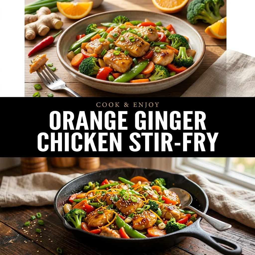 Orange Ginger Chicken Stir-Fry recipe poster