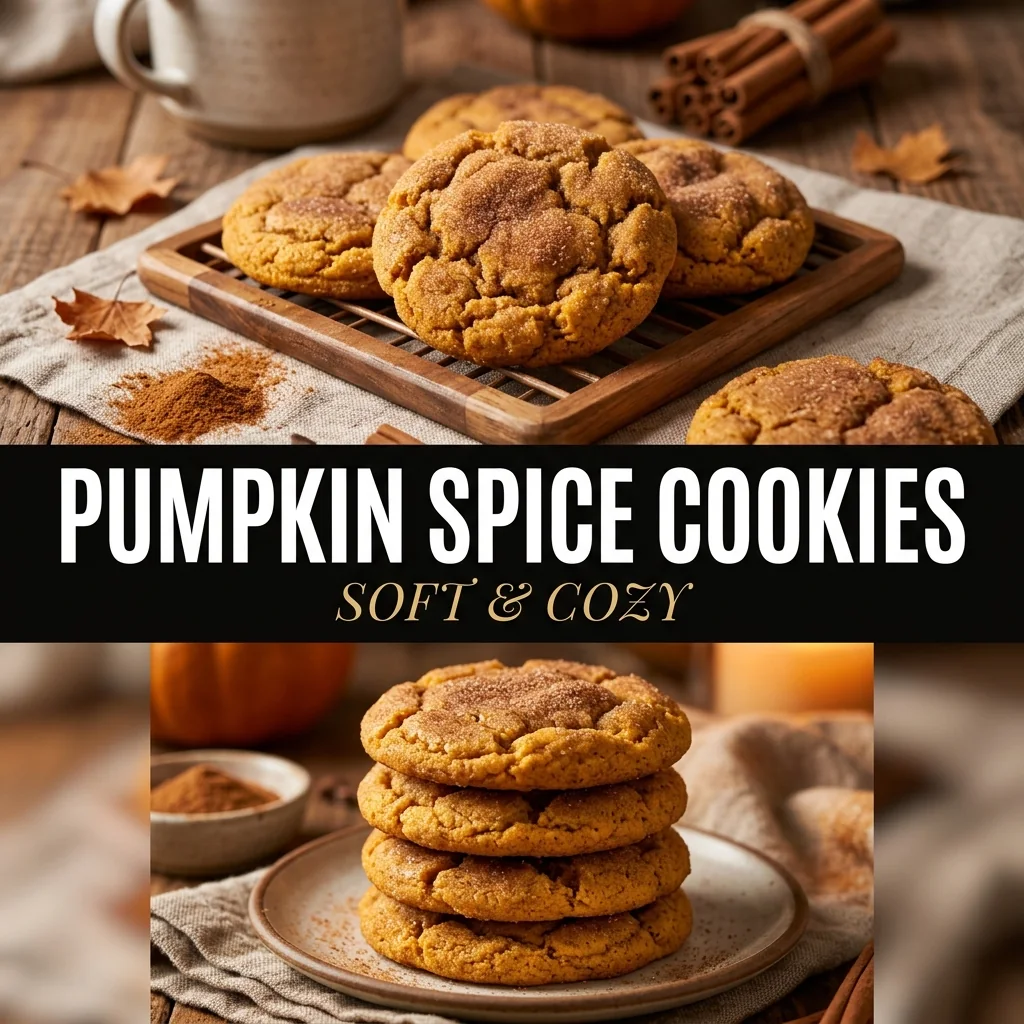 Soft Pumpkin Spice Cookies recipe poster